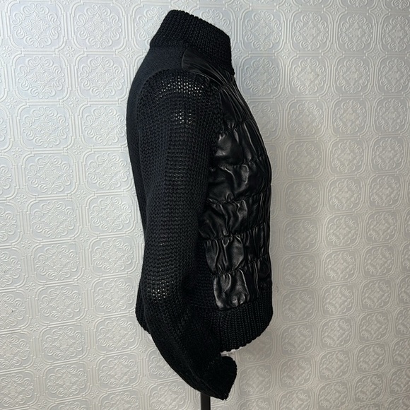 Vintage Victoria Secret | Moda International | Black Leather Sweater Bomber - Picture 3 of 10